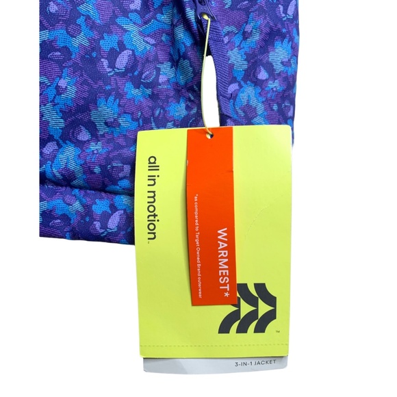 NWT All In Motion Women's 3-in-1 Jacket Size XL Blue Purple Hooded Weather Rain - Picture 5 of 10